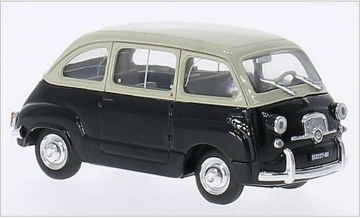Fiat 600 Multipla 1/43 Brumm D beige/zwart 1960 modelauto