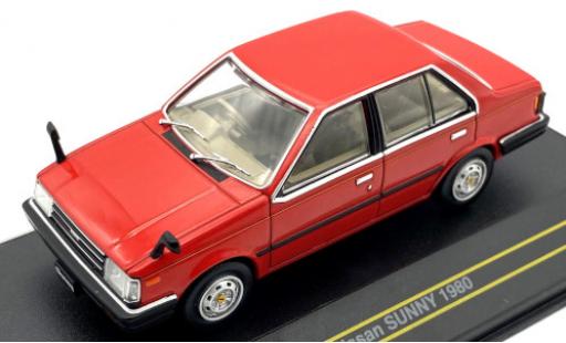 Modelauto Nissan Sunny Base rood/Dekor RHD 1980 1/43 First 43 Models