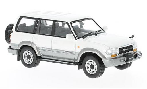 Modelauto Toyota Land Cruiser 80 LC80 metallic wit/grijs RHD 1992 1/43 First 43 Models