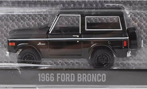 Ford Bronco Wagon 1/64 Greenlight zwart/mat-zwart 1966 modelauto