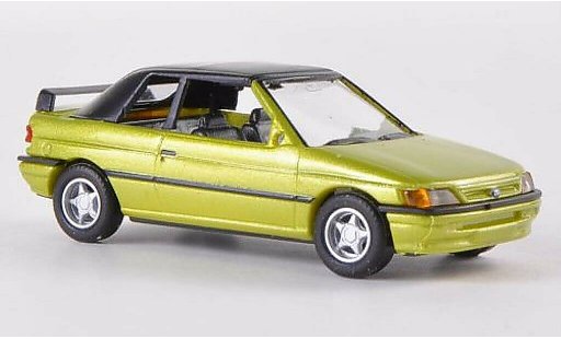 Ford Escort Berline 1/87 Busch Cabrio gesloten met.groen 1991 modelauto