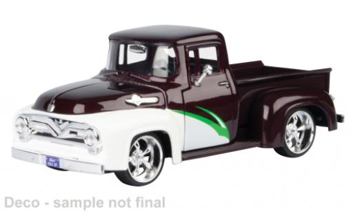 Modelauto Ford F-100 Pickup 00 Pick Up rood/wit 1956 1/24 Motormax