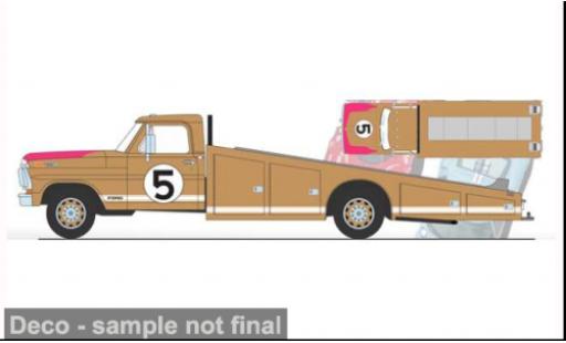 Modelauto Ford F-350 Ramp Truck bruin 1970 60th verjaardag 24 Hours of Le Mans 1966 #5 1/18 ACME