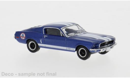Modelauto Ford Mustang Hardtop blauw/wit 1968 Shelby 1/87 Brekina