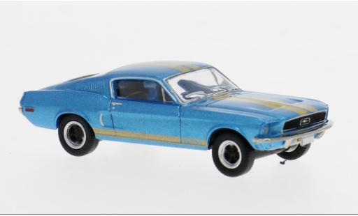 Modelauto Ford Mustang Shelby GT350 GT 350 Fastback blauw/zwart 1968 1/87 Brekina