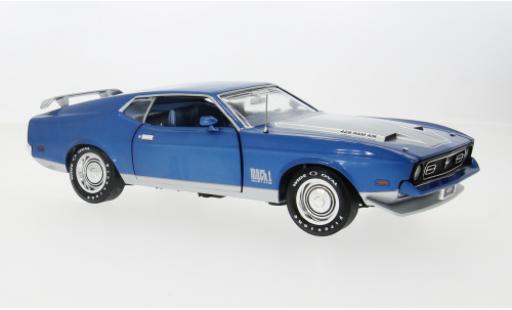 Modelauto Ford Mustang Mach 1 blauw :18 1/18 Auto World
