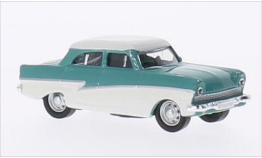 Ford Taunus 17M 1/87 Schuco turquoise/wit modelauto