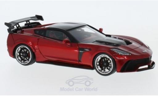 Modelauto Chevrolet Corvette tuning Widebody DarwinPRO zwart Sails metallic rood 2016 1/43 GLM