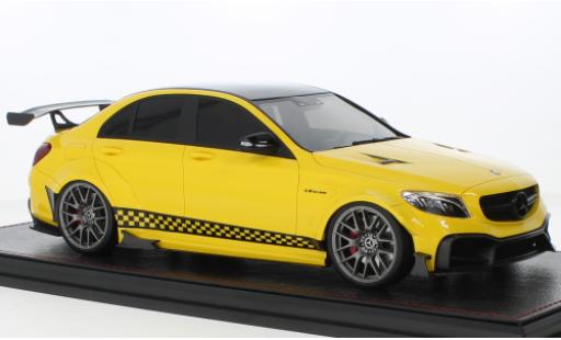 Modelauto Mercedes C AMG C 63S DarwinPRO Widebody geel 1/18 GLM