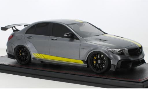 Modelauto Mercedes C AMG C 63S DarwinPRO Widebody mat-grijs 1/18 GLM