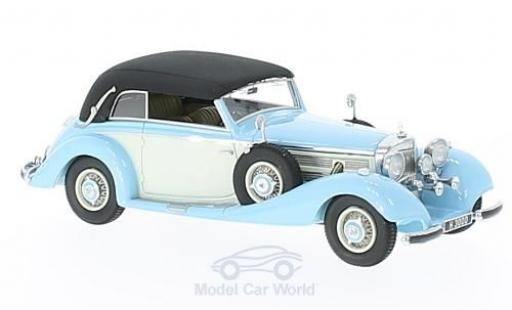 Modelauto Mercedes 540 Cabriolet K B blauw/wit RHD 1937 gesloten 1/43 GLM