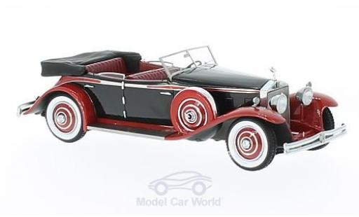 Modelauto Rolls Royce Phantom 1932 II Brewster Newmarket Permanent Sport Sedan Cabriolet zwart/rood 1/43 GLM