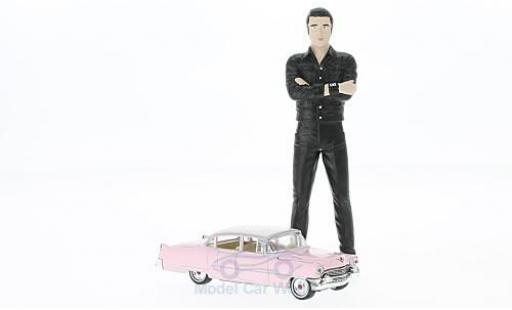 Modelauto Cadillac Fleetwood Series 60 roze 1955 met Elvis Figur in zonder Vitrine 1/18 Greenlight