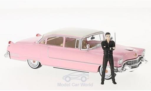 Modelauto Cadillac Fleetwood Series 60 roze/wit 1955 met Figur Elvis Presley 1/43 Greenlight