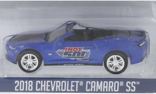 Modelauto Chevrolet Camaro Coupe blauw 2018 102 Running Indy 500 1/64 Greenlight