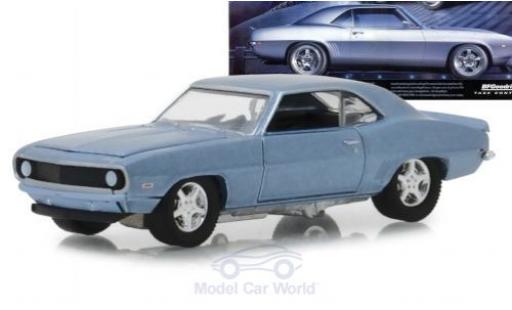 Modelauto Chevrolet Camaro Coupe metallic blauw 1969 1/64 Greenlight
