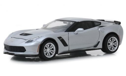 Modelauto Chevrolet Corvette Z06 (C7) grijs 2019 1/24 Greenlight