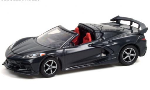 Modelauto Chevrolet Corvette Stingray Cabriolet (C8) metallic grijs 2020 1/64 Greenlight