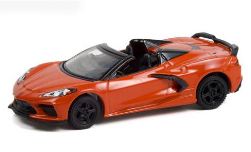 Modelauto Chevrolet Corvette Stingray Cabriolet metallic oranje 2021 1/64 Greenlight