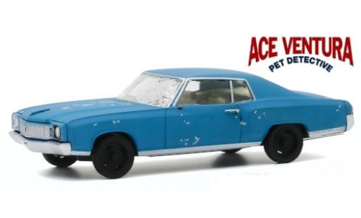 Modelauto Chevrolet Monte Carlo Coupe mat-blauw Ace Ventura - Pet Detective 1972 avec traces d 1/43 Greenlight