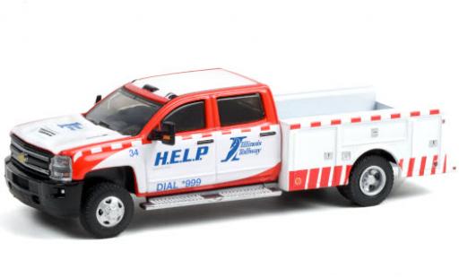Modelauto Chevrolet Silverado pickup 3500 Dually Service Bed Illinois Tollway - H.E.L.P. 2018 1/64 Greenlight