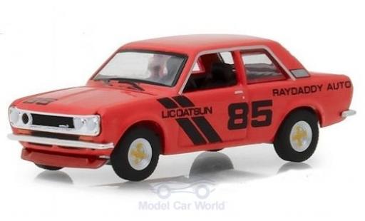 Modelauto Datsun 510 Sedan Raydaddy Auto rood 1971 #85 1/64 Greenlight