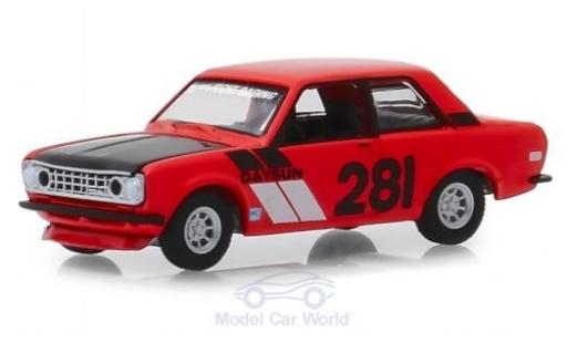 Modelauto Datsun 510 Sedan rood 1970 1/64 Greenlight