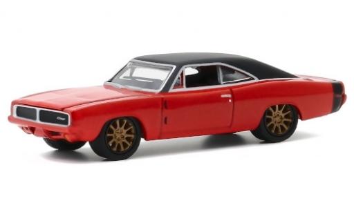 Modelauto Dodge Charger Coupe May-Hem metallic oranje/mat-zwart 1969 1/64 Greenlight