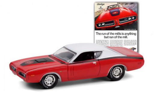 Modelauto Dodge Charger Super Bee rood/wit 1971 1/64 Greenlight