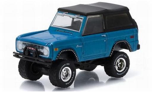 Modelauto Ford Bronco Wagon metallic blauw 1975 All-Terrain Series 2 1/64 Greenlight