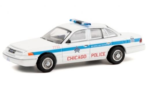 Modelauto Ford Crown Police Interceptor Victoria Politie Chicago Politie Department 1995 1/64 Greenlight