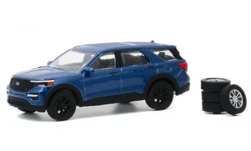 Modelauto Ford Explorer ST metallic blauw 2020 avec Ersatzr&Atilde;&curren;dern 1/64 Greenlight
