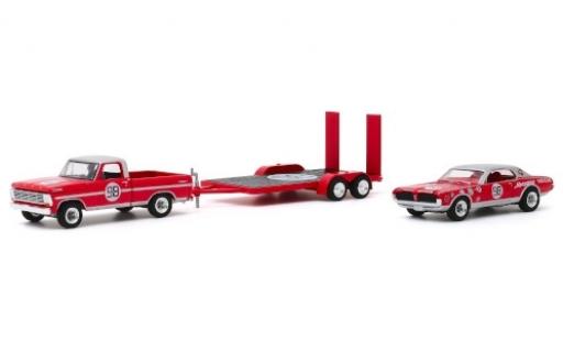 Modelauto Mercury Cougar Base 00 1967 avec Flachbettanh&Atilde;&curren;nger et Mercury Cougar No.98 D.Gurney 1/64 Greenlight