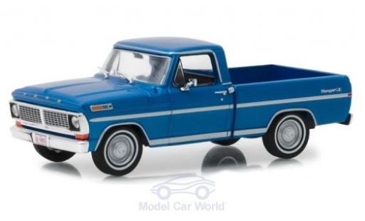 Modelauto Ford F-100 Pickup 00 Pick-Up metallic blauw 1970 1/43 Greenlight