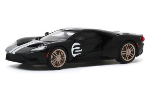 Modelauto Ford GT GTE 66 Heritage Edition zwart/grijs 2017 No.2 1/64 Greenlight
