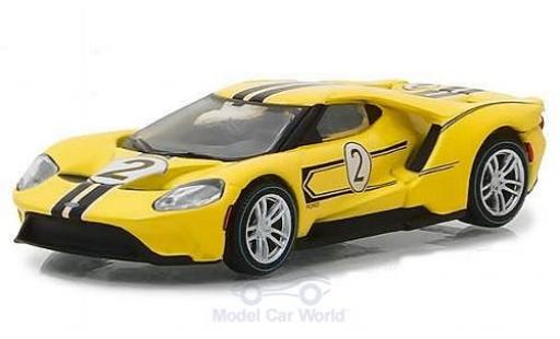 Modelauto Ford GT40 Mk IV geel 2017 1967 #2 40 Tribute 1/64 Greenlight