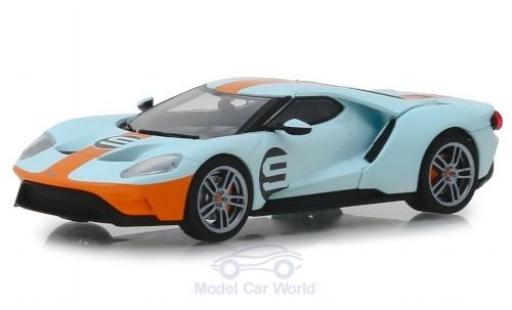 Modelauto Ford GT GTE Heritage Edition blauw/oranje 2019 No.9 1/43 Greenlight