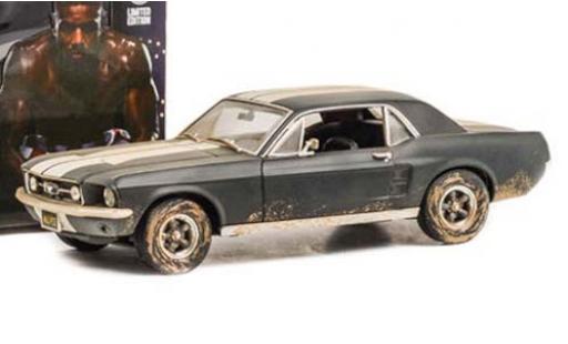 Modelauto Ford Mustang Hardtop blauw/wit Creed II 1967 verschmutzt 1/43 Greenlight