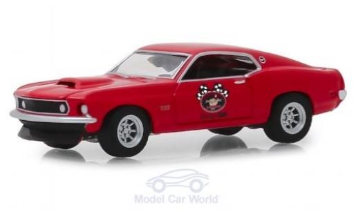 Modelauto Ford Mustang Boss 429 rood/Dekor 1969 1/64 Greenlight