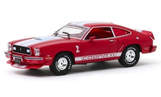 Modelauto Ford Mustang Cobra II rood/wit 1976 1/43 Greenlight