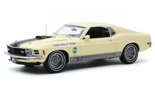 Modelauto Ford Mustang Mach 1 428 beige/mat-zwart Rally Team Castrol SCCA Manufacturers Road Rally 1970 1/18 Greenlight