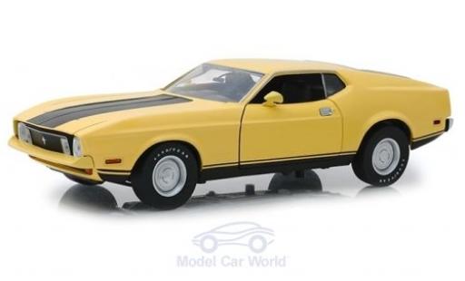 Modelauto Ford Mustang Mach 1 Mach1 Eleanor geel/zwart Gone in 60 Seconds 1973 1/18 Greenlight