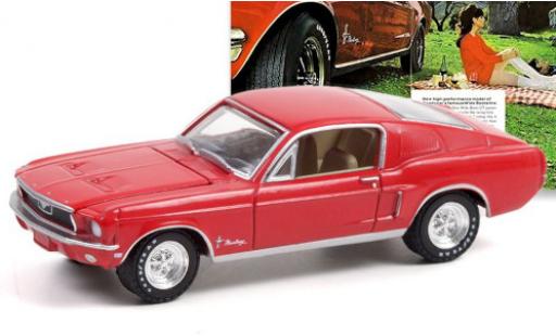 Modelauto Ford Mustang Hardtop rood 1968 Wide Boots GT 1/64 Greenlight