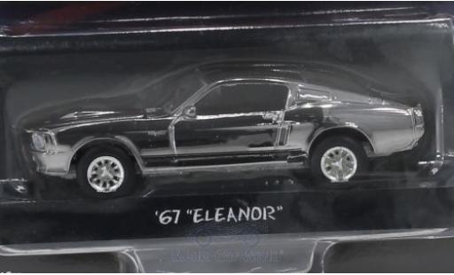 Modelauto Ford Mustang Shelby GT500 chrom/zwart Gone in 60 Seconds 1967 Eleanor 1/64 Greenlight