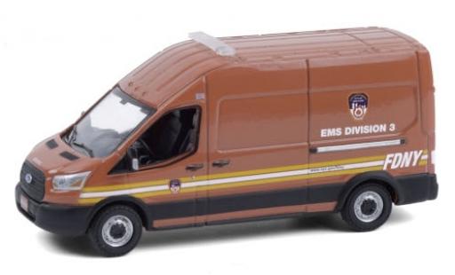 Modelauto Ford Transit Kastenwagen LWB High Roof F.D.N.Y. - EMS Division 3 2019 1/64 Greenlight