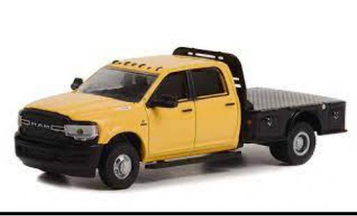Modelauto Dodge RAM pickup Dodge 500 Tradesman Dually Flatbed geel 2020 1/64 Greenlight