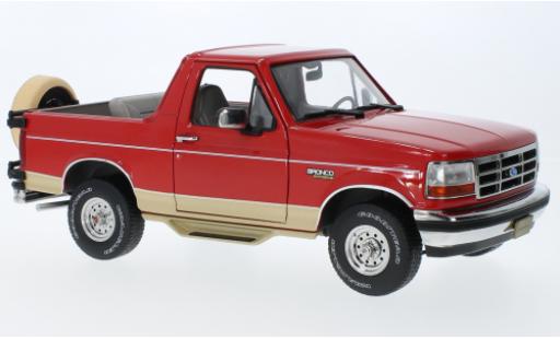 Modelauto Ford Bronco Wagon Eddie fermier Edition metallic rood/metallic beige 1994 1/18 Greenlight