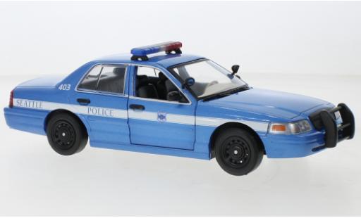 Modelauto Ford Crown Police Interceptor Victoria Politie Seattle Politie 2001 1/64 Greenlight
