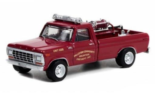 Modelauto Ford F-250 Pickup Brush Truck Fallston Community Volunteer Fire Department 1978 1/64 Greenlight