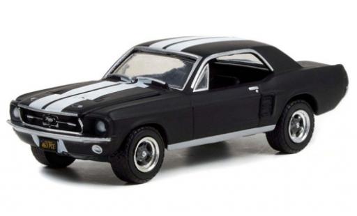 Modelauto Ford Mustang Hardtop mat-zwart/wit Creed II 1967 1/64 Greenlight